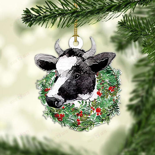Christmas Cow Mica Ornament, Christmas Shape Ornament, Happy Christmas Ornament, Christmas Gift, Christmas Decoration