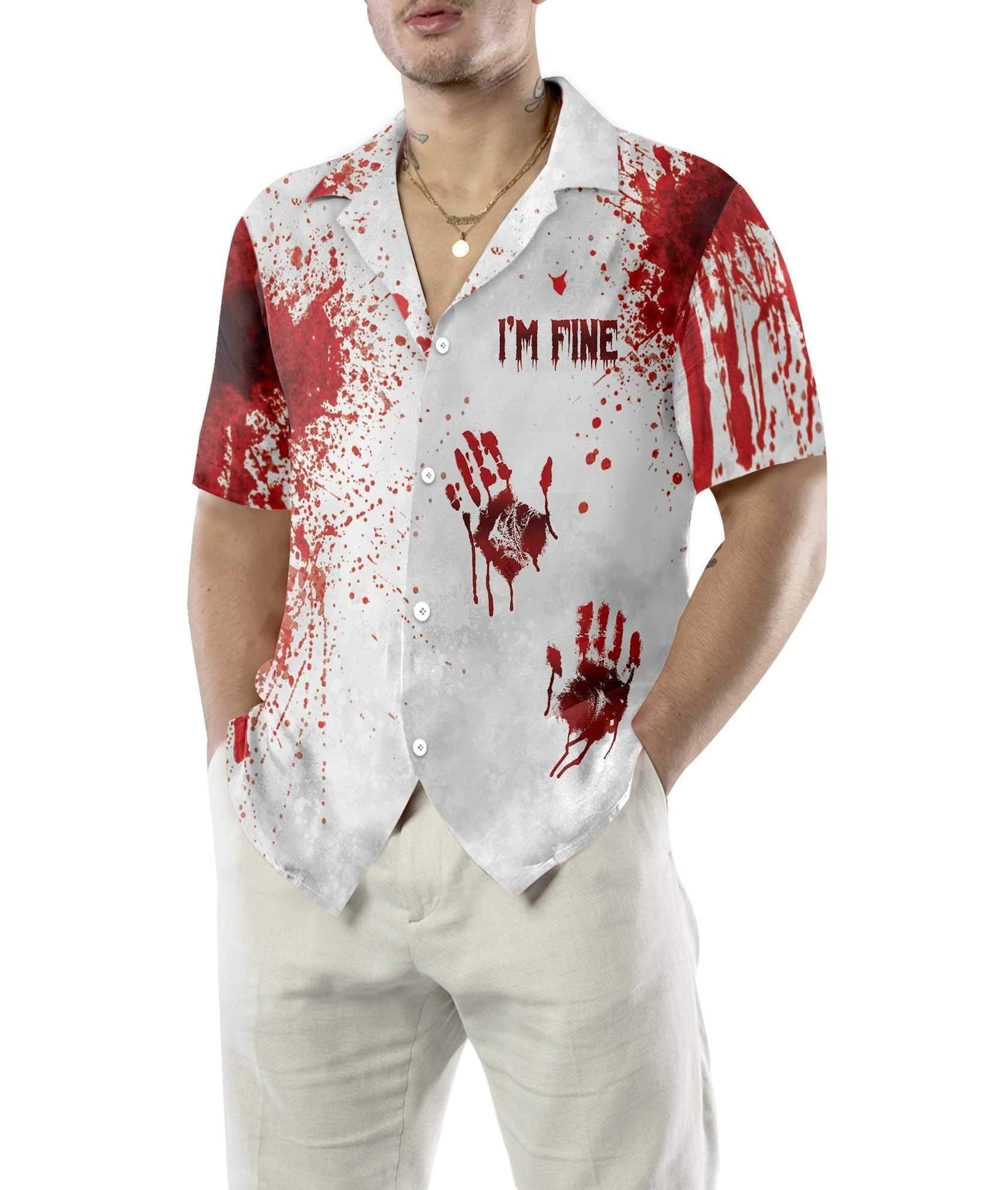 Halloween Blood Splatter Hawaiian Shirt, Hawaiian For Gift