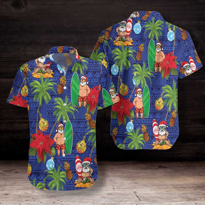 Santa Claus With Pineapple Design Hawaiian Shirt, Hawaiian Shirt Gift, Christmas Gift