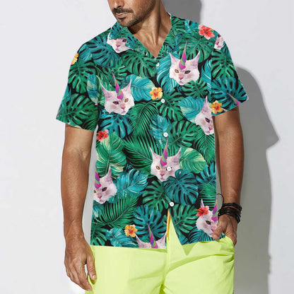 Deep Jungle Unicorn Cat Hawaiian Shirt,Hawaiian Shirt Gift, Christmas Gift