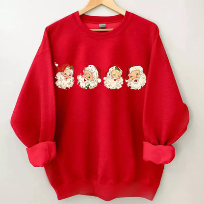 Vintage Christmas Santa Claus Sweatshirt, Christmas Sweatshirt Cute, Christmas Winter Sweatshirt