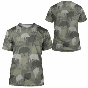 3D Boar Camo Custom Tshirt Hoodie Apparel