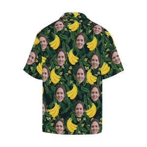 Custom Face Banana Green Men's All Over Print Hawaiian Shirt, Hawaiian Shirt Gift, Christmas Gift