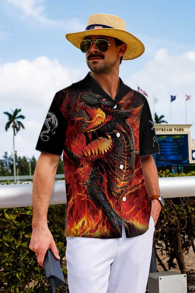 Love Dragon Style Pretty Ornamental Hawaiian Shirt, Hawaiian For Gift