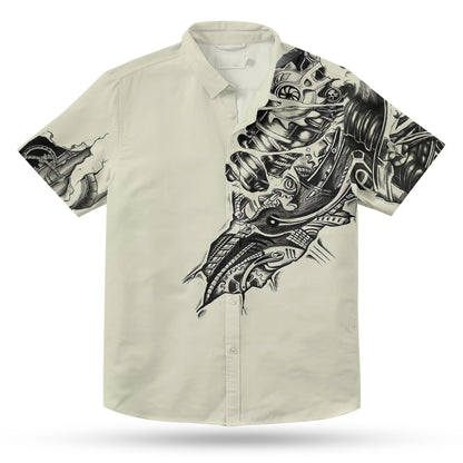 Cream Awesome Mechanic Nice Ornamental Hawaiian Shirt,Hawaiian Shirt Gift, Christmas Gift