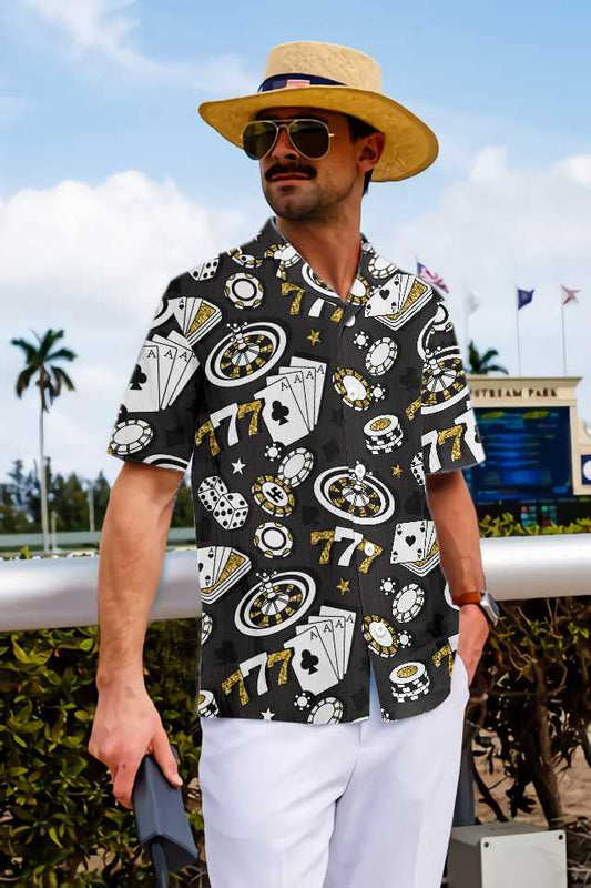 Playing Chip Cards Poker Design Hawaiian Shirt,Hawaiian Shirt Gift, Christmas Gift