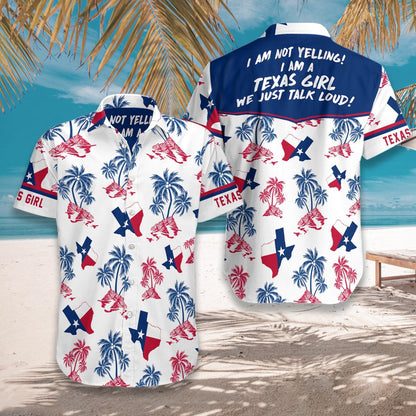 Awesome Texas Flag And Palm Tree Pattern Design Hawaiian Shirt, Hawaiian Shirt Gift, Christmas Gift