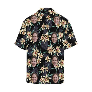 Lily Flowers Face Theme Pretty Ornamental Custom Photo Hawaiian Shirt, Hawaiian Shirt Gift, Christmas Gift