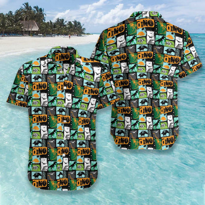 Dinosaur Collage Art Beautiful Design Hawaiian Shirt,Hawaiian Shirt Gift, Christmas Gift