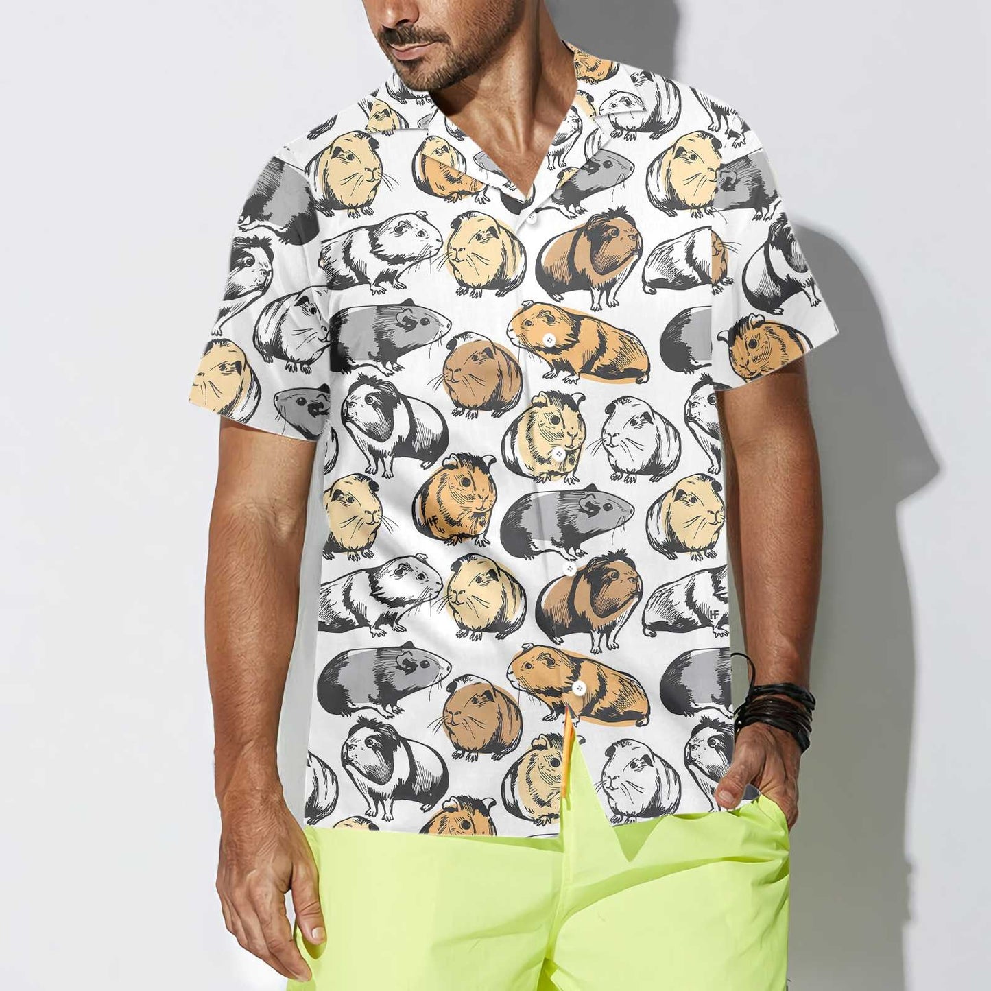 Classic Guinea Pig Seamless Design Hawaiian Shirt, Hawaiian For Gift