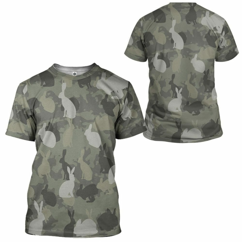 3D Rabbit Camo Custom Tshirt Hoodie Apparel