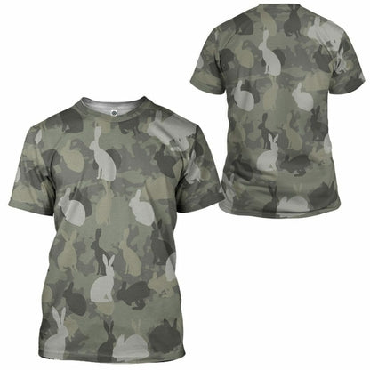3D Rabbit Camo Custom Tshirt Hoodie Apparel