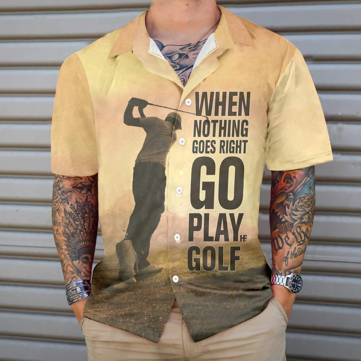 Play Golf When Nothing Goes Right Pattern Hawaiian Shirt, Hawaiian Shirt Gift, Christmas Gift