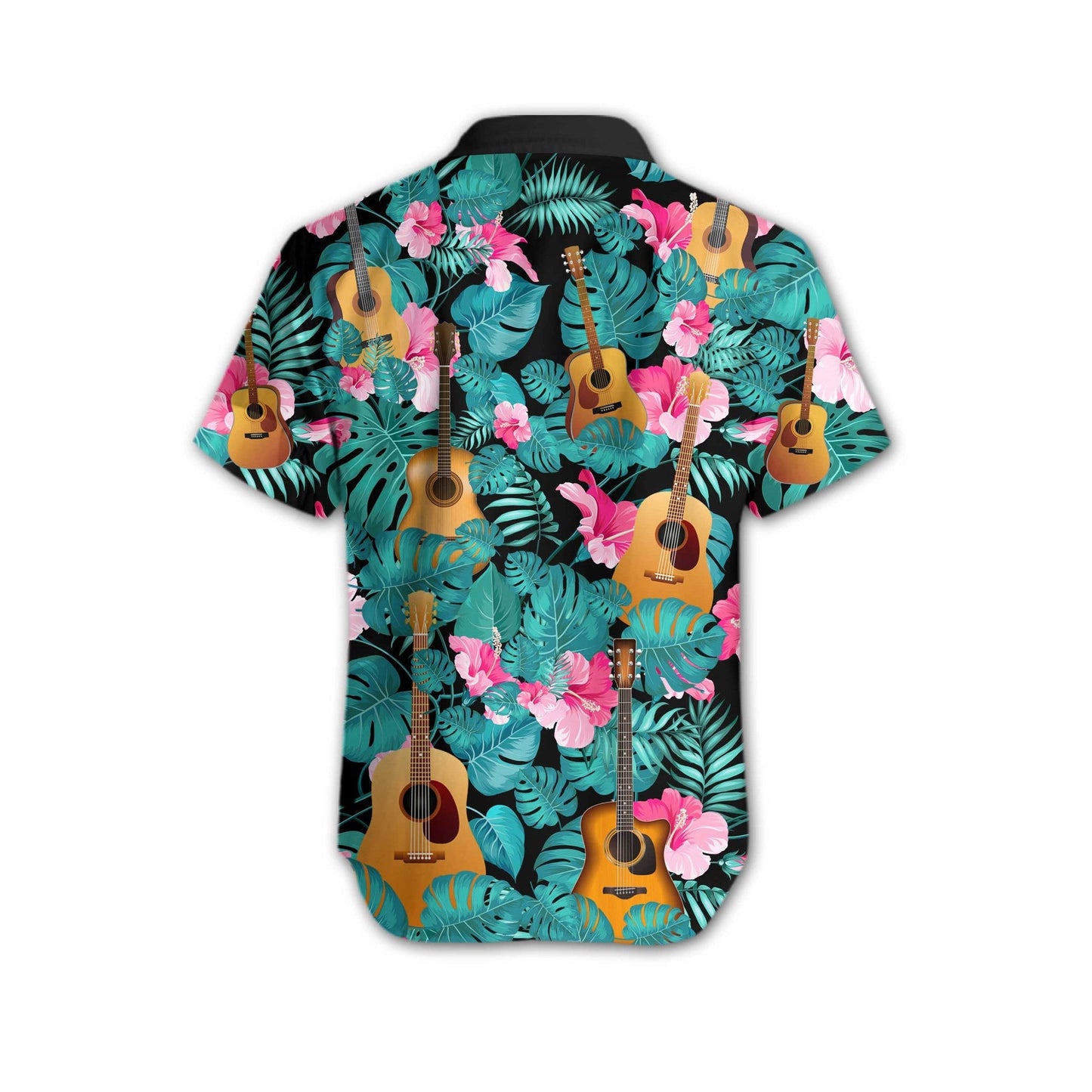 Love Music Guitar Tropical Design Hawaiian Shirt, Hawaiian For Gift