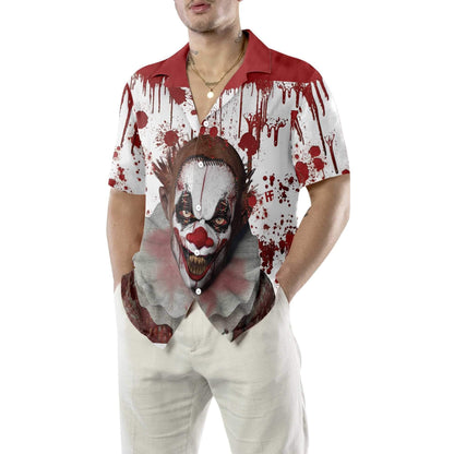 Scary Halloween Clown Faces With Blood Pattern Design Hawaiian Shirt, Hawaiian Shirt Gift, Christmas Gift