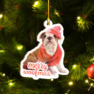 Xmas Bulldog Ornaments Set, Merry Woofmas Ornaments Set, Funny Christmas Ornaments Family Gift Idea For Dog Lover