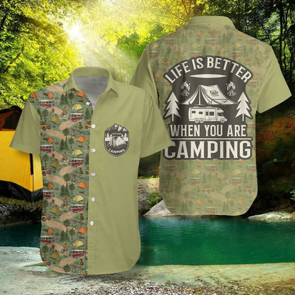 Cool Design Hawaiian Shirt Life Is Better When You Are Camping, Hawaiian Shirt Gift, Christmas Gift