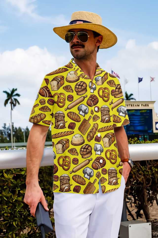 Vintage Bread And Pastry Food Hawaiian Shirt, Hawaiian Shirt Gift, Christmas Gift