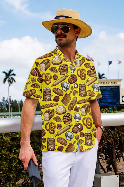 Vintage Bread And Pastry Food Hawaiian Shirt, Hawaiian Shirt Gift, Christmas Gift