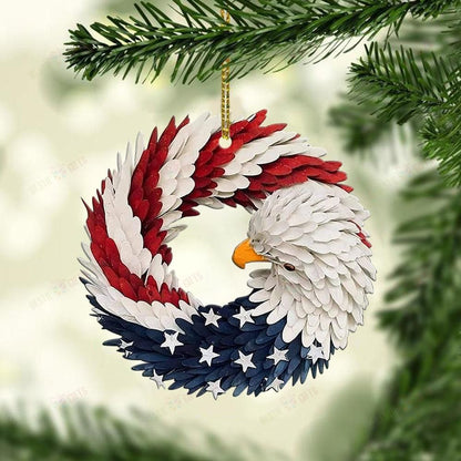 Christmas American Eagle Mica Ornament, Christmas Shape Ornament, Happy Christmas Ornament, Christmas Gift, Christmas Decoration