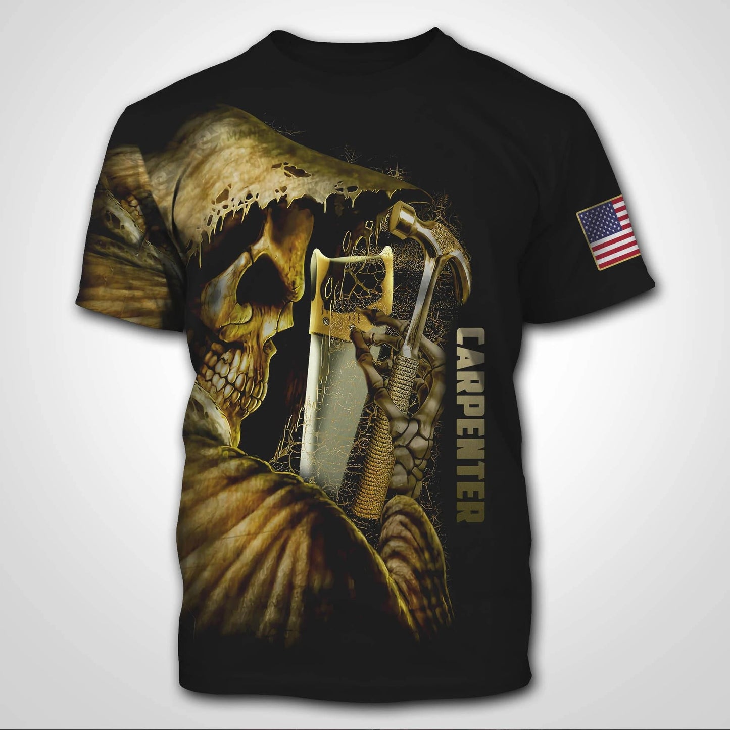 Cool Gift For Halloween Carpenter Skull 3D Hawaiian Shirt, Hawaiian Shirt Gift, Christmas Gift