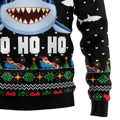 Santa Shark Ho Ho Ho Ugly Christmas Sweater, Christmas Gift,Gift Christmas 2024