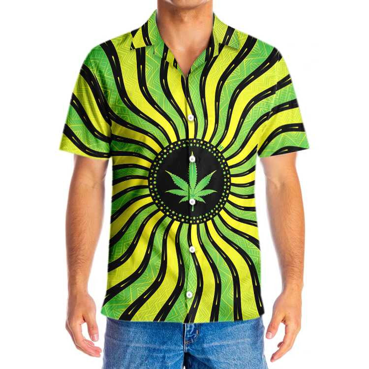 Cool Magic Marijuana Leaf With Sacred Geometry Hawaiian Shirt, Hawaiian Shirt Gift, Christmas Gift
