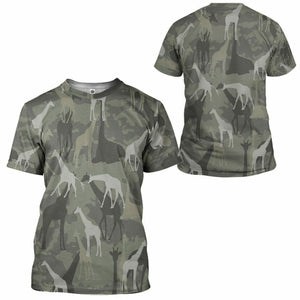 3D Giraffe Camo Custom Tshirt Hoodie Apparel