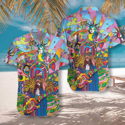 Enjoy The Little Things Hippie Tropical Background Design Hawaiian Shirt, Hawaiian Shirt Gift, Christmas Gift