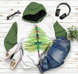 3D Dragonfly Christmas Tree Custom Tshirt Hoodie Apparel