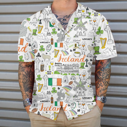 Marvellous Design Hawaiian Shirt I Love Ireland Doodle,Hawaiian Shirt Gift, Christmas Gift