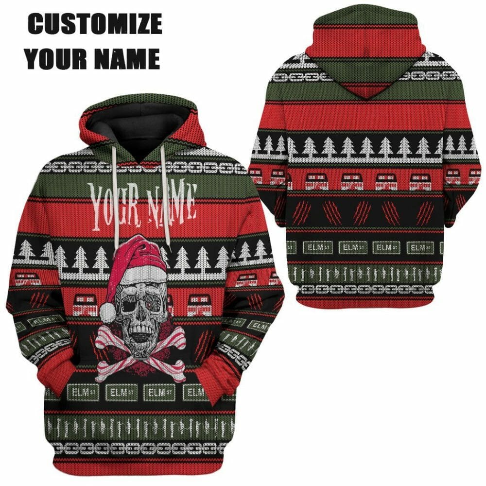 3D Custom Skul Hässliche Weihnachten T-Shirt Hoodie Bekleidung