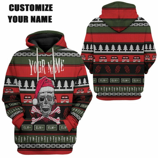 3D Custom Skul Hässliche Weihnachten T-Shirt Hoodie Bekleidung