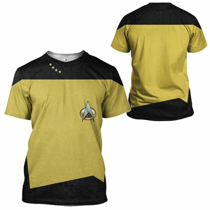 3D Star Trek The Next Generation 1987 1994 Yellow Custom Tshirt Hoodie Apparel