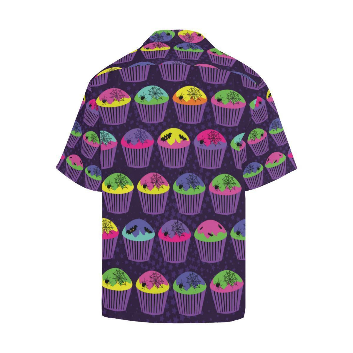 Sweet Cupcake Halloween On Purple Hawaiian Shirt,Hawaiian Shirt Gift, Christmas Gift