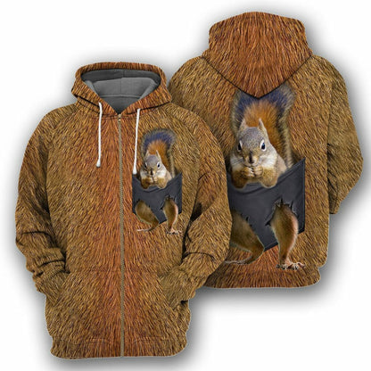 Squirrel Pocket - 3D All Over Printed Shirt Tshirt Hoodie Apparel