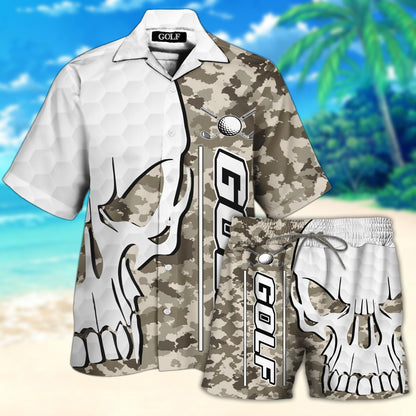 Camouflage Golf Tropical Background Design Hawaiian Shirt And Short, Hawaiian Shirt Gift, Christmas Gift