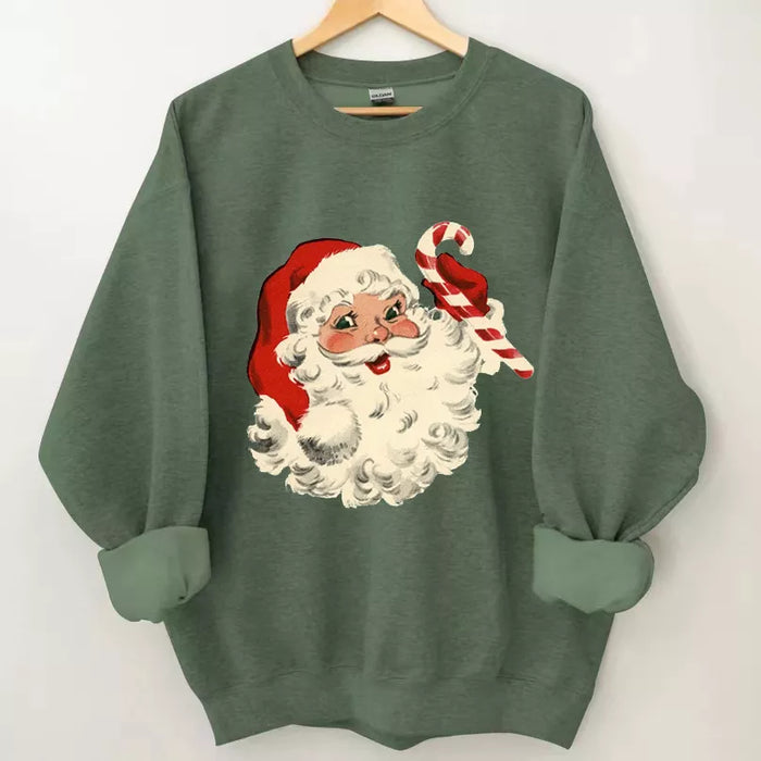 Retro Santa Sweatshirt, Christmas Sweatshirt Cute, Christmas Winter Sweatshirt