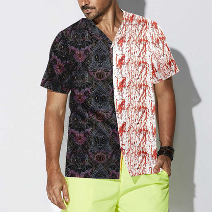 Gothic Halloween Blood Bat And Spider Dramatic Hawaiian Shirt, Hawaiian Shirt Gift, Christmas Gift