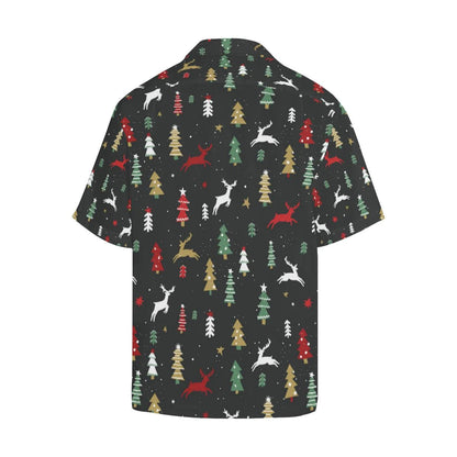 Funny Christmas Tree Deer Style Pattern Hawaiian Shirt, Hawaiian Shirt Gift, Christmas Gift.