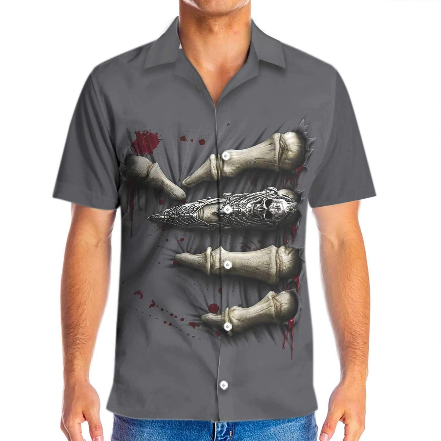 Death Hand Halloween Shirt Hawaiian ShirtHawaiian Shirt Gift, Christmas Gift