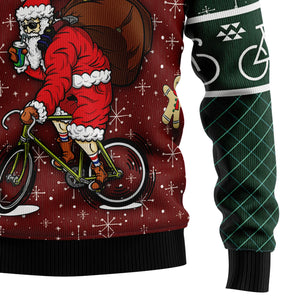 Santa Cycling Ugly Christmas Sweater, Christmas Gift,Gift Christmas 2024