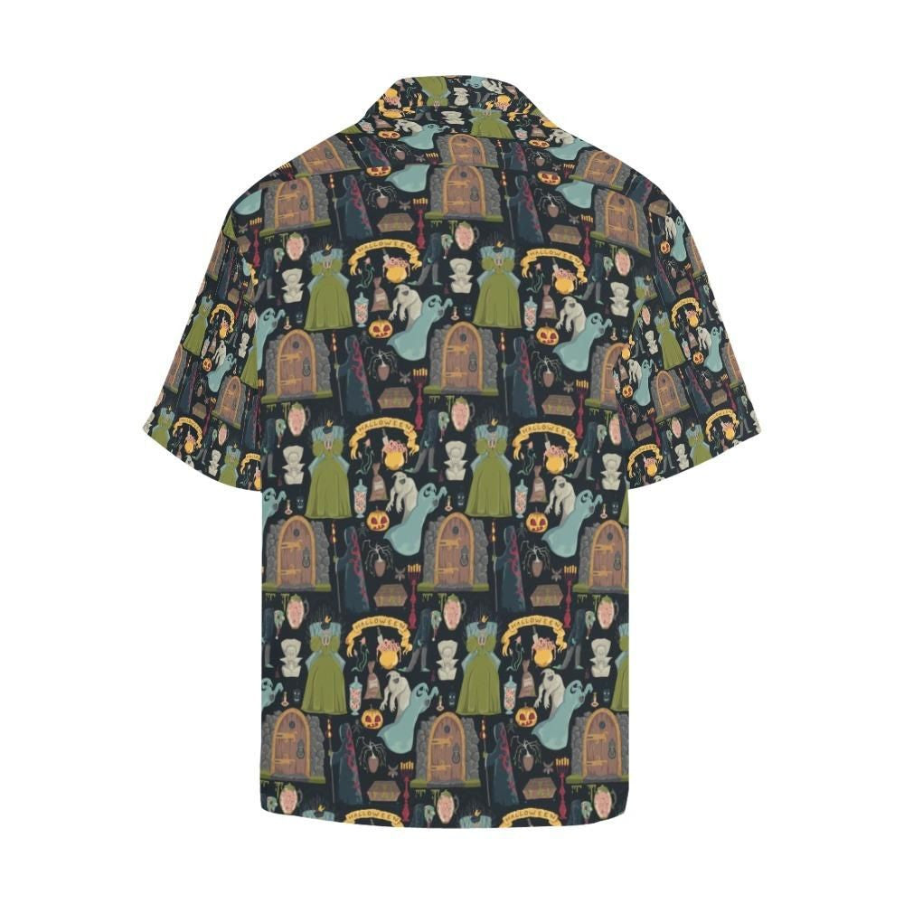 Creepy Graveyard On Halloween Night Dramatic Hawaiian Shirt,Hawaiian Shirt Gift, Christmas Gift