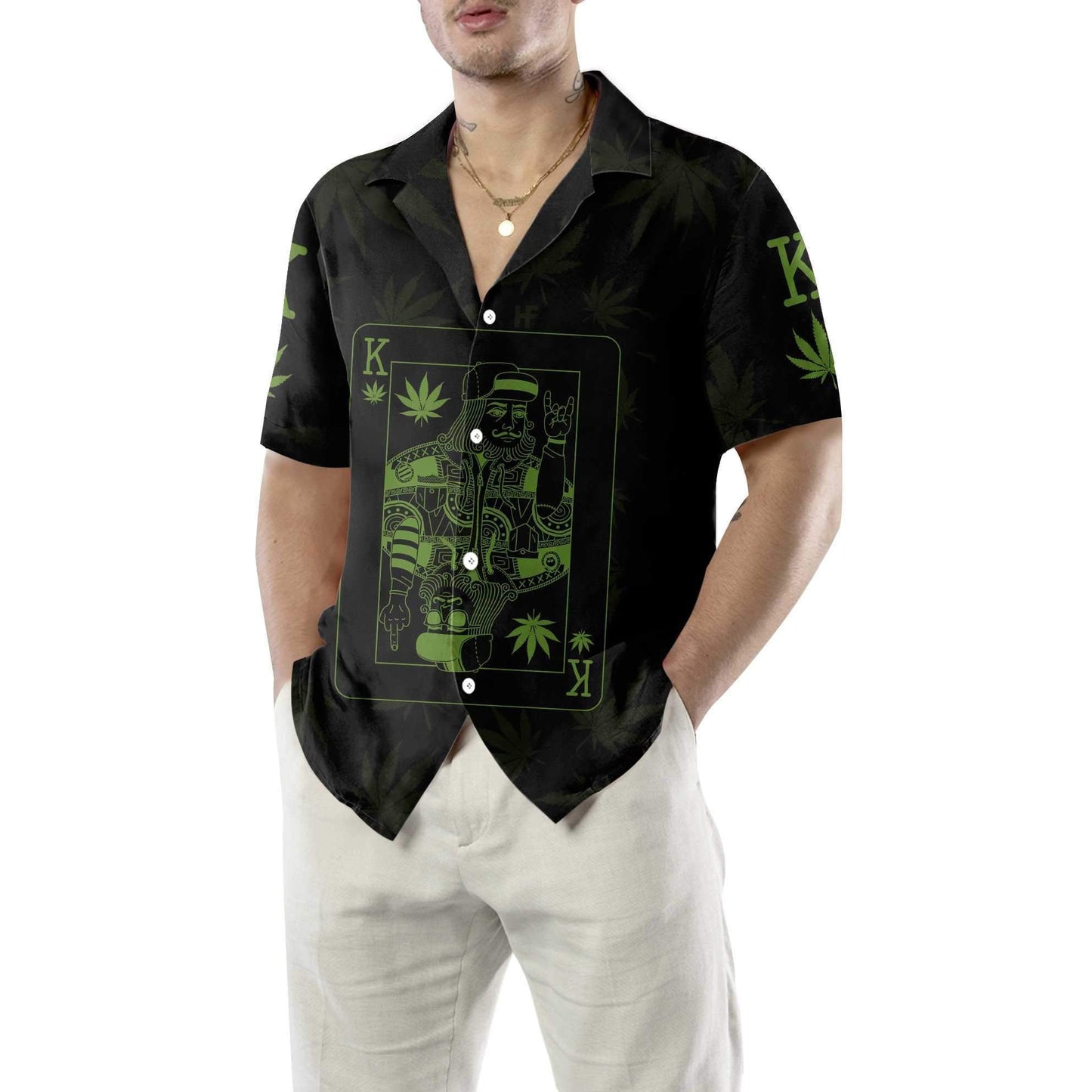 Dope Marijuana King Card Design Hawaiian Shirt,Hawaiian Shirt Gift, Christmas Gift