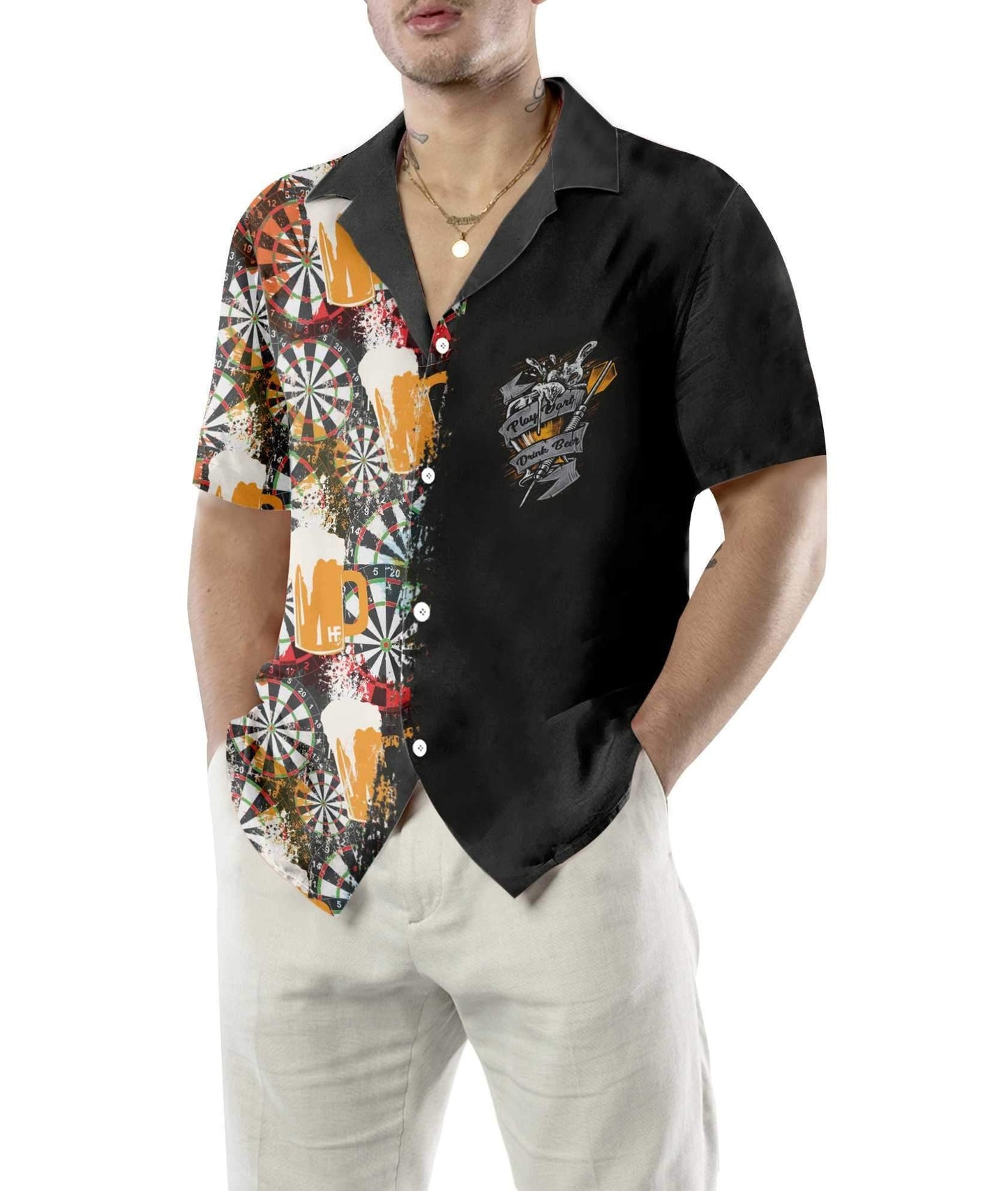 Let's Play Darts And Drink Beer Design Hawaiian Shirt, Hawaiian Shirt Gift, Christmas Gift