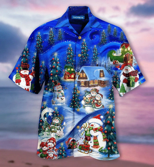 Design Hawaiian Shirt Chilling With My Snowmies Christmas,Hawaiian Shirt Gift, Christmas Gift