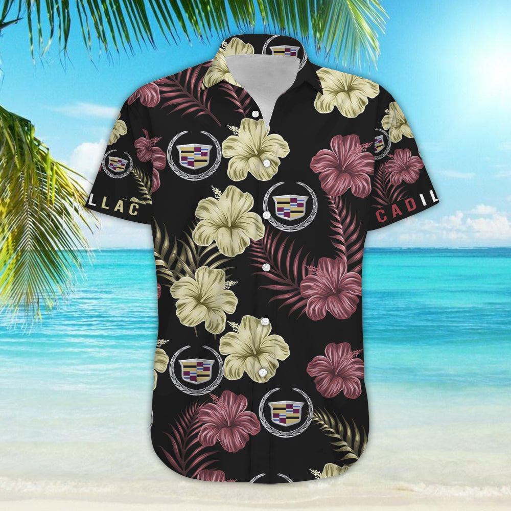 Cadillac Tropical Flower Hawaiian Shirt_ Hawaiian Shirts -Hawaiian Shirt Gift, Christmas Gift