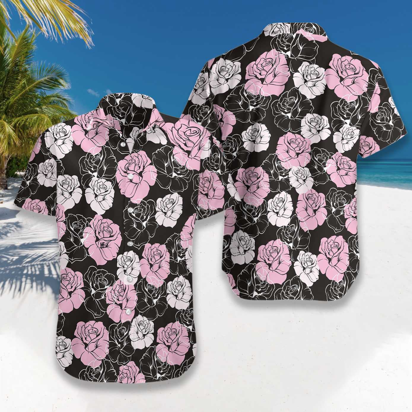Pink And White Flower Design Hawaiian Shirt, Hawaiian Shirt Gift, Christmas Gift