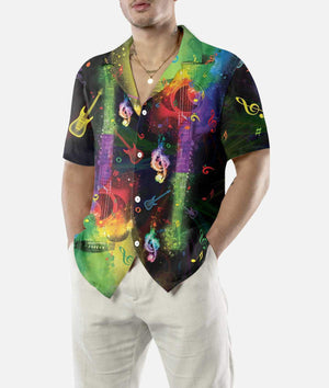 Rainbow Guitars Seamless Background Design Hawaiian Shirt,Hawaiian Shirt Gift, Christmas Gift