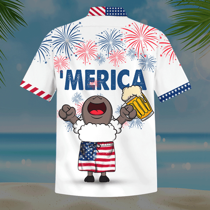 Funny Sheep And Beer Design Hawaiian Shirt, Hawaiian Shirt Gift, Christmas Gift